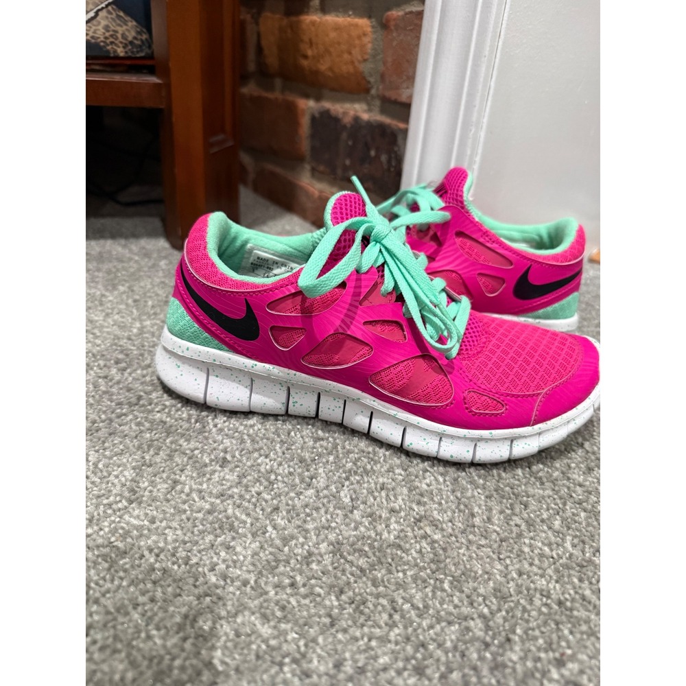 Nike Free 5.0 iD‎ Pink Mint Green Women Running Shoes Size 5